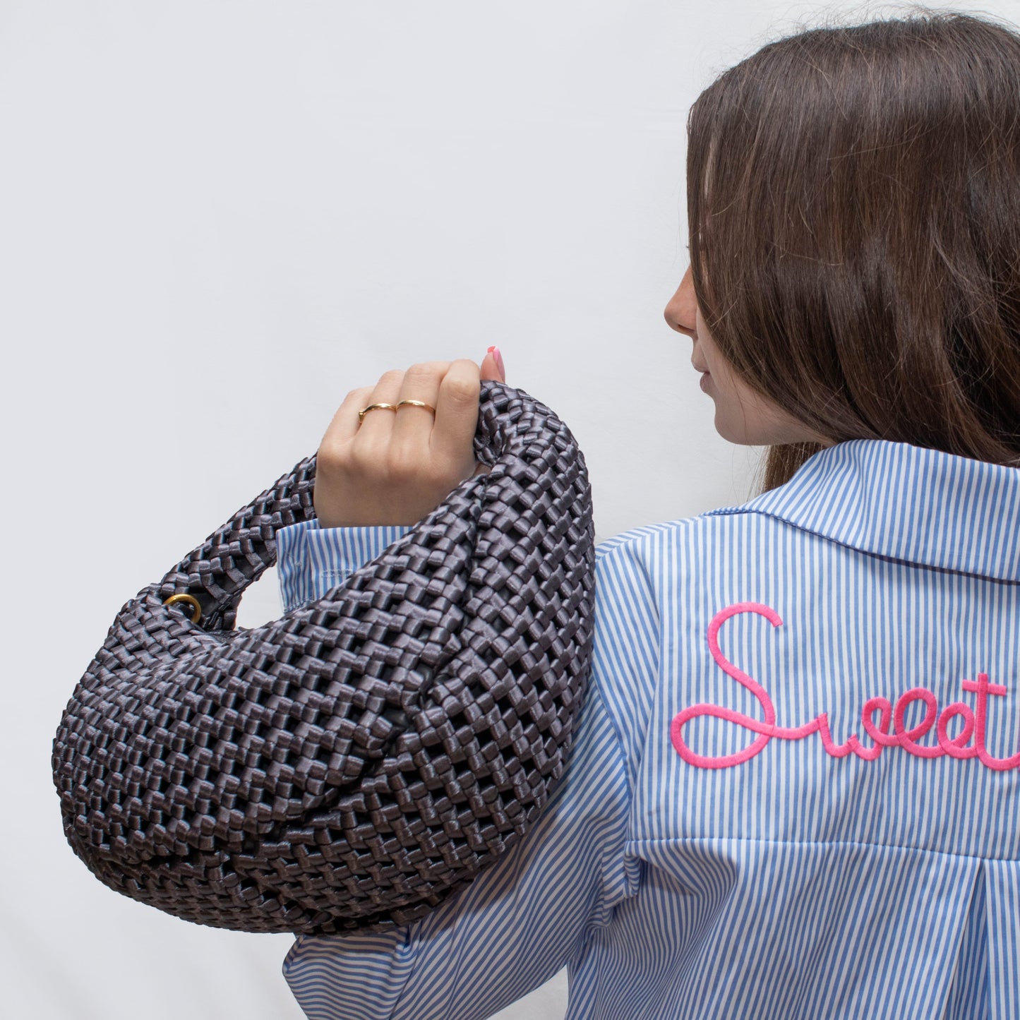 BORSA A MANO MARINA IN PELLE E MICRO FIBRA