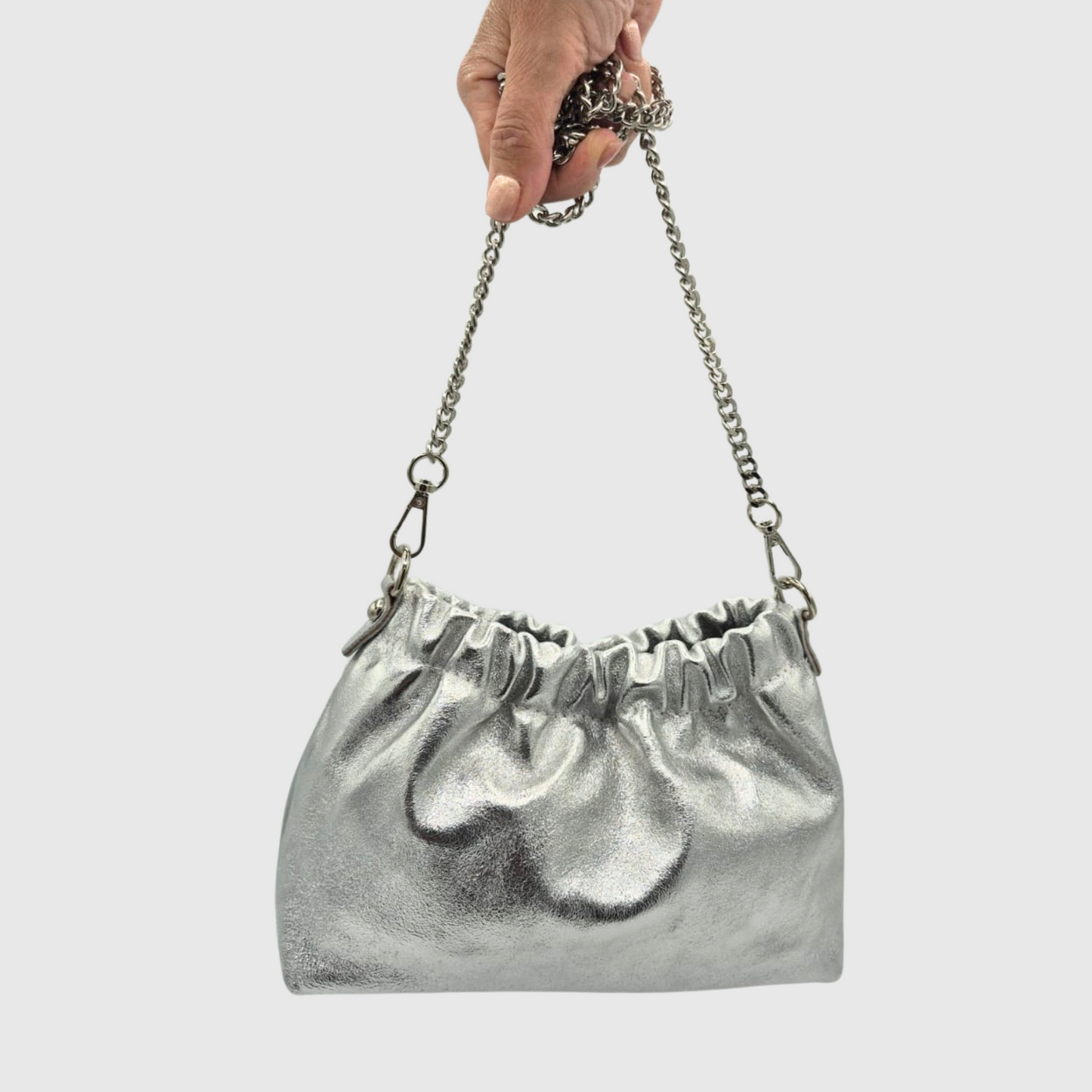 BORSA A MANO PATTY IN VERA PELLE CON TRACOLLA