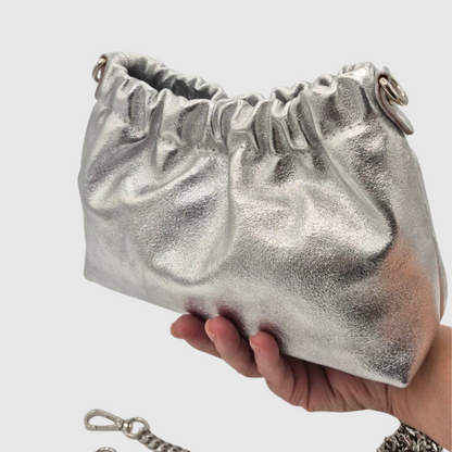 BORSA A MANO PATTY IN VERA PELLE CON TRACOLLA