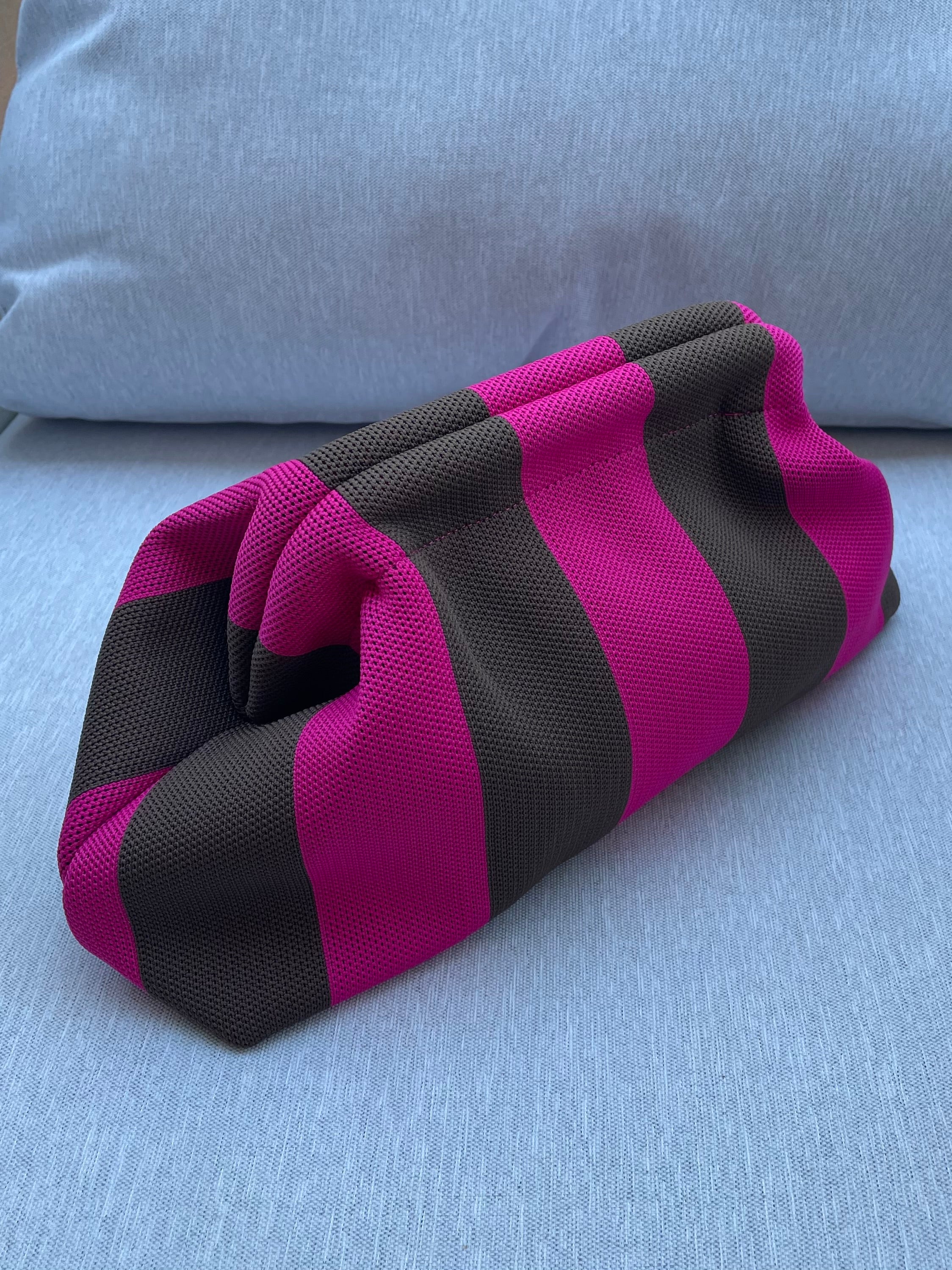 POCHETTE RIGHE FUXIA MOKA