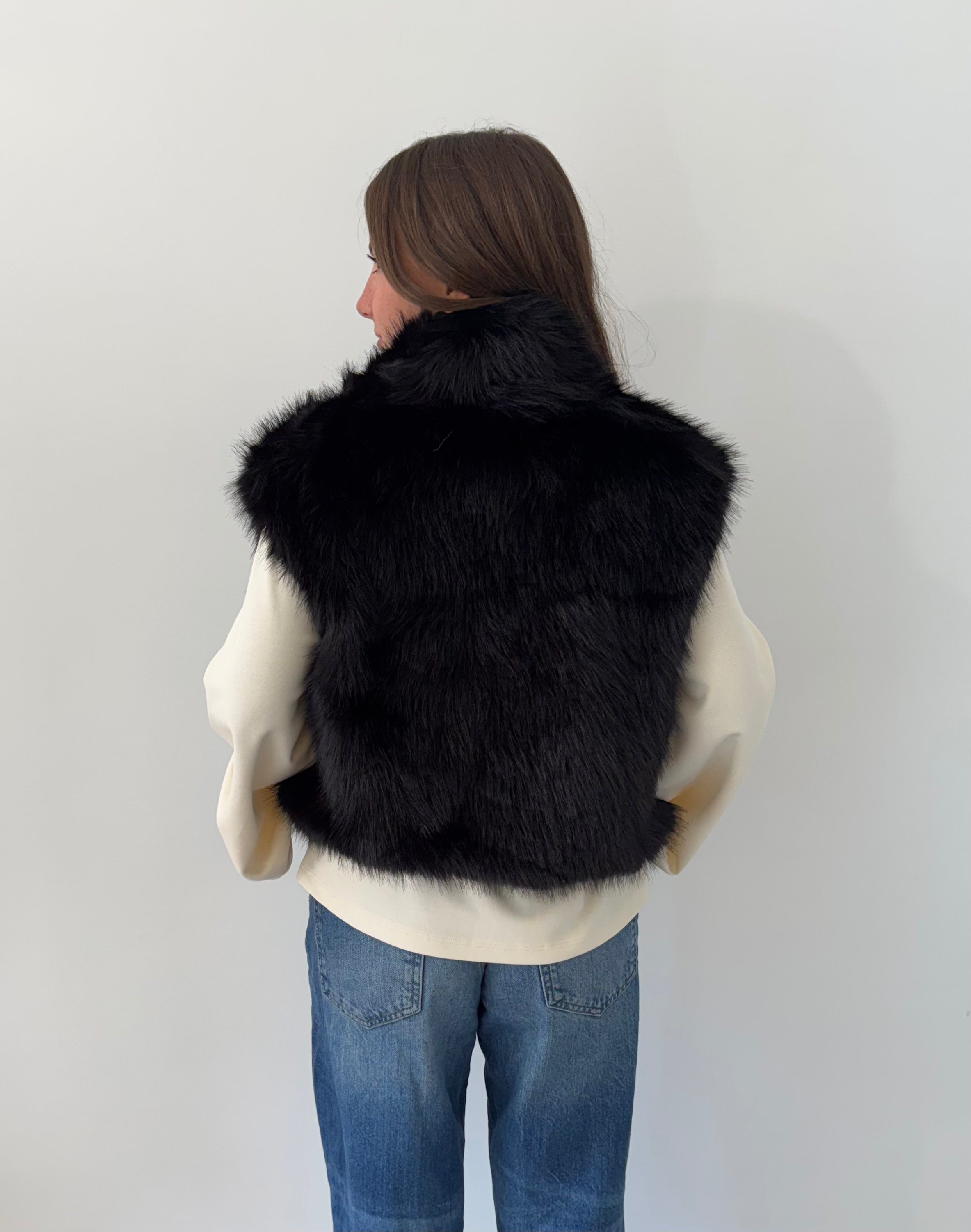 GILET LIVIGNO ECOPELLICCIA CON TASCHE