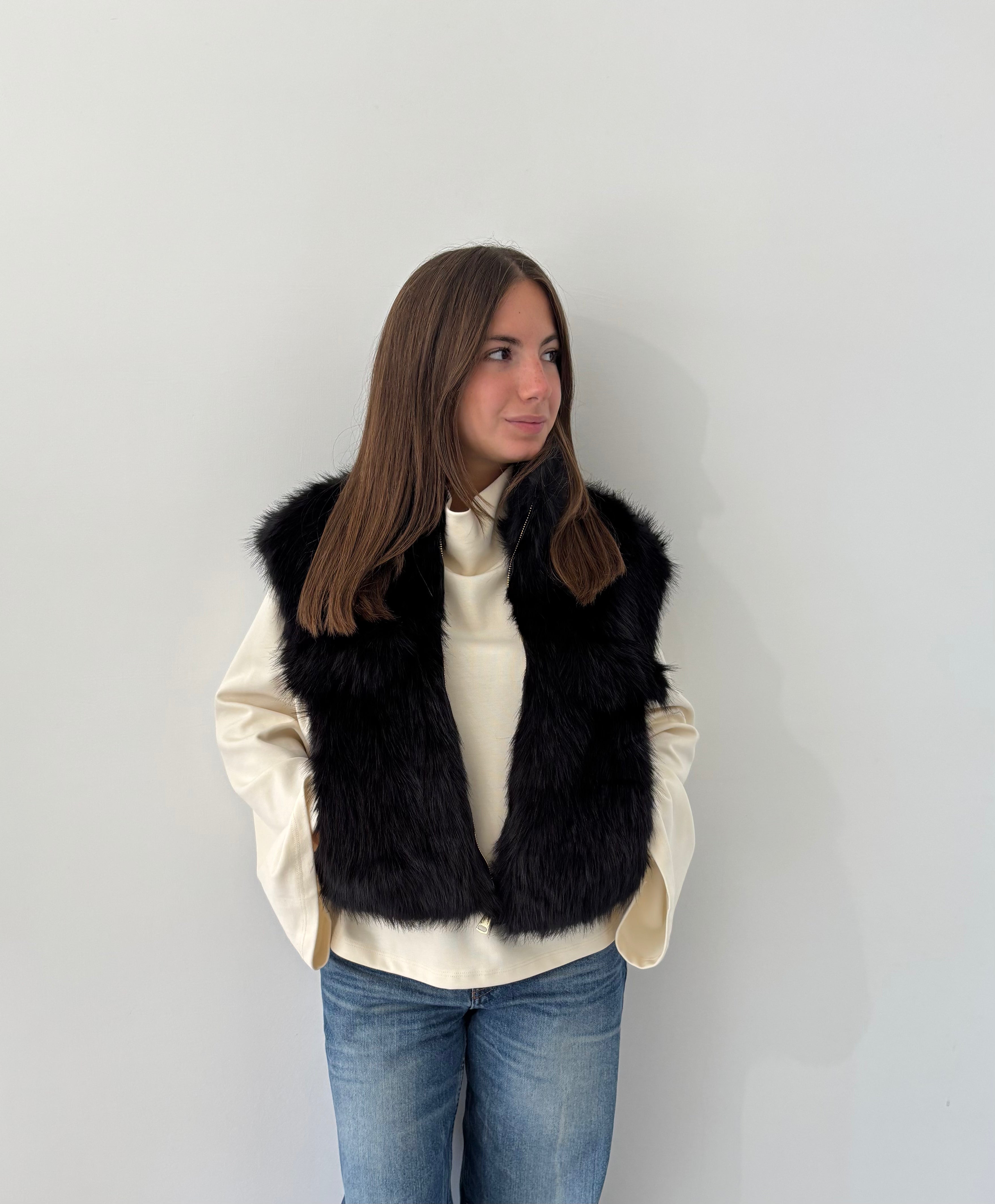 GILET LIVIGNO ECOPELLICCIA CON TASCHE