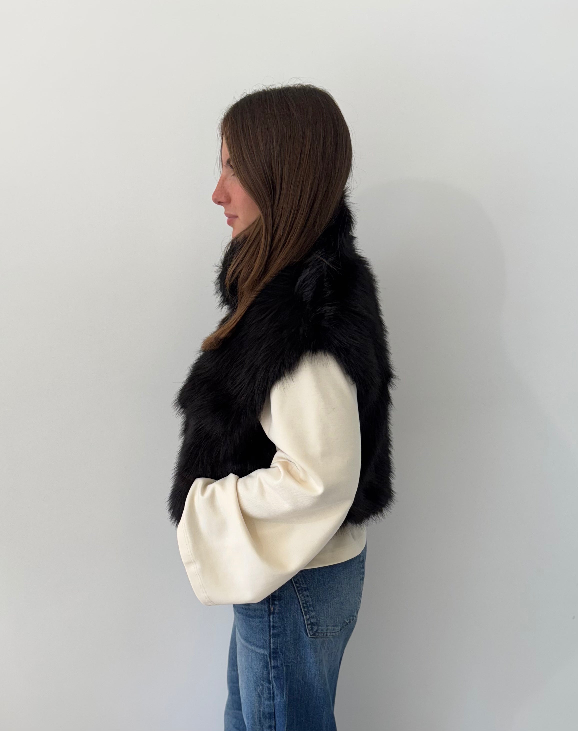 GILET LIVIGNO ECOPELLICCIA CON TASCHE