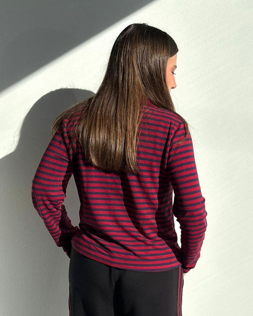 MAGLIA POLO RIGHE BORDEAUX