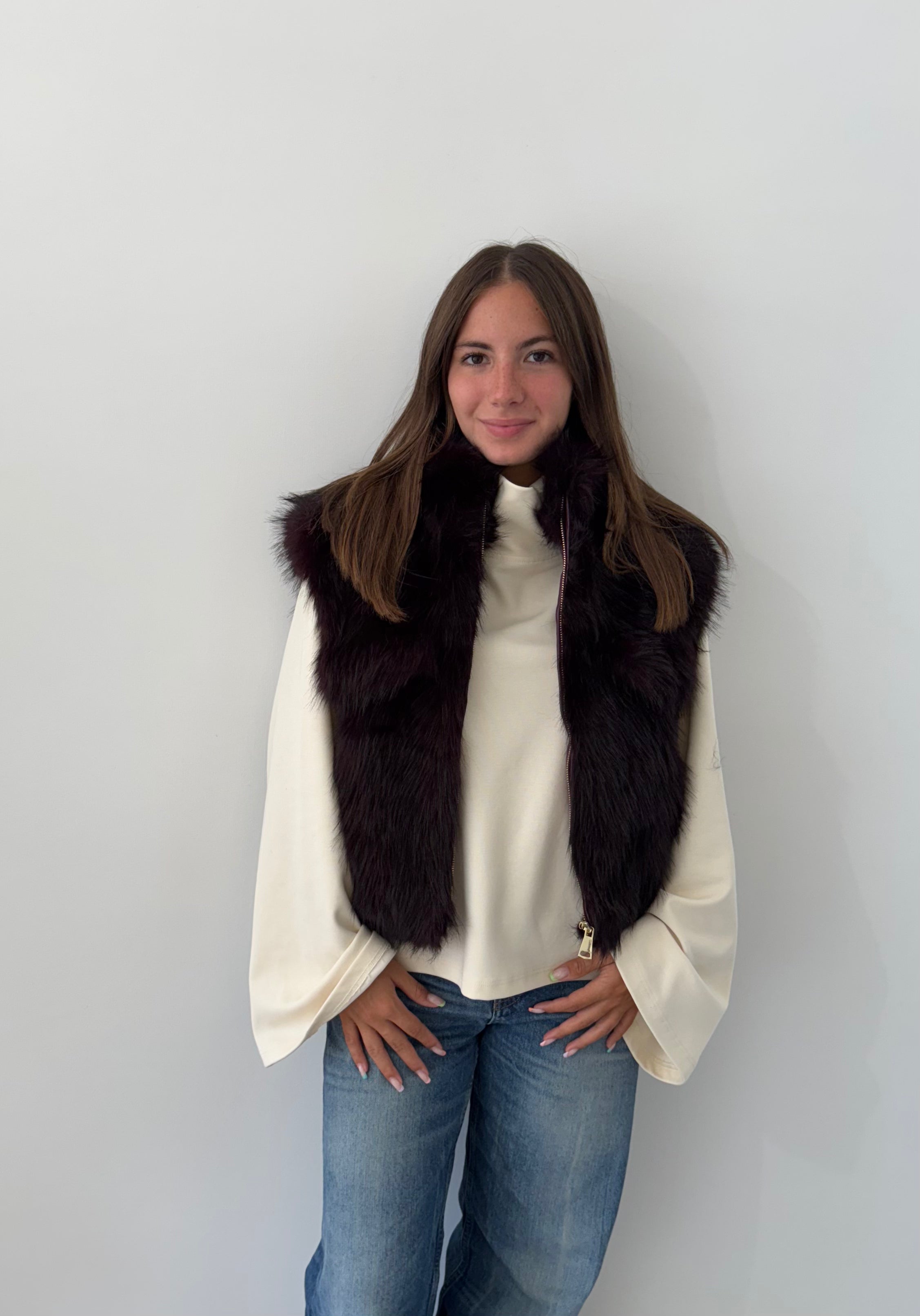 GILET LIVIGNO ECOPELLICCIA CON TASCHE