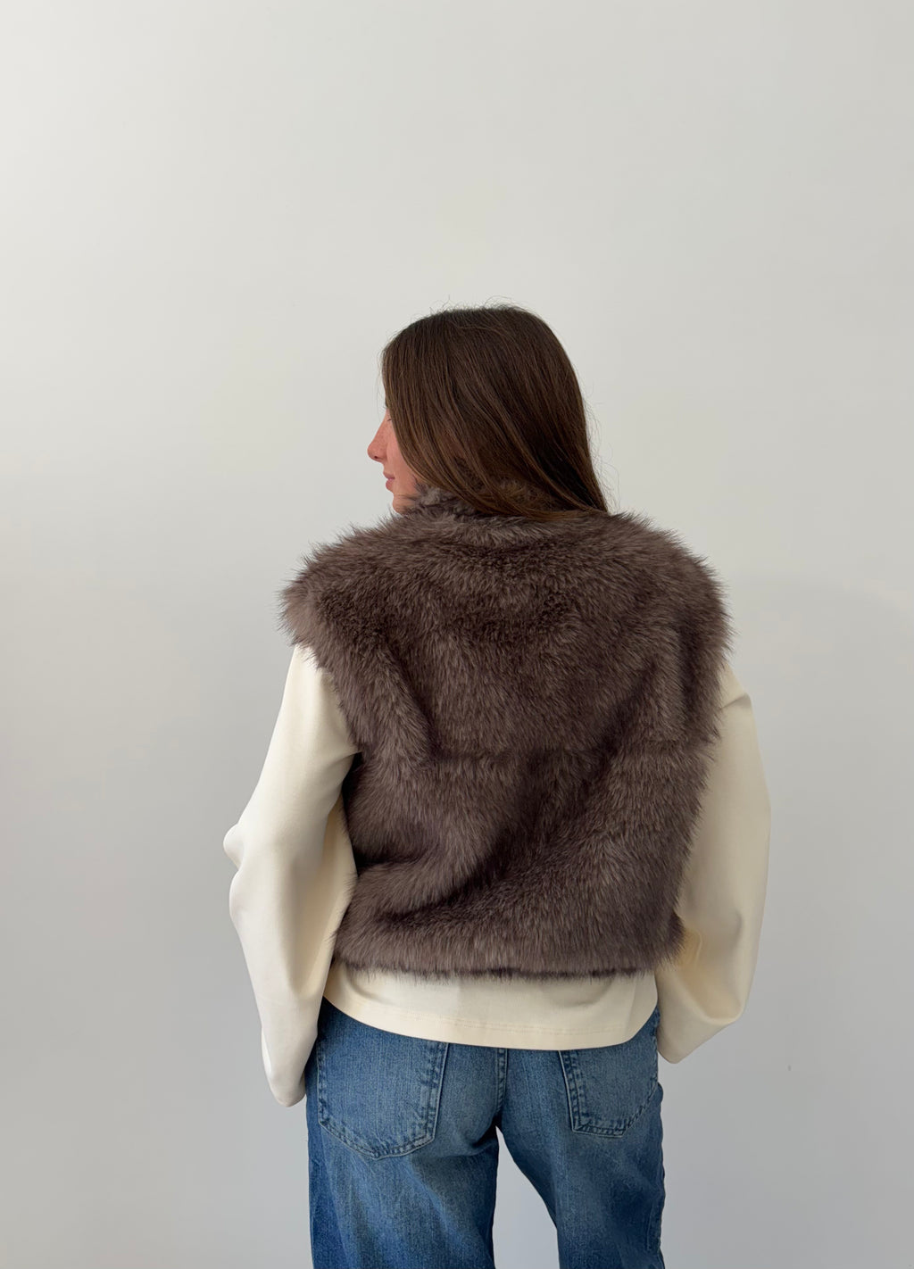 GILET LIVIGNO ECOPELLICCIA CON TASCHE