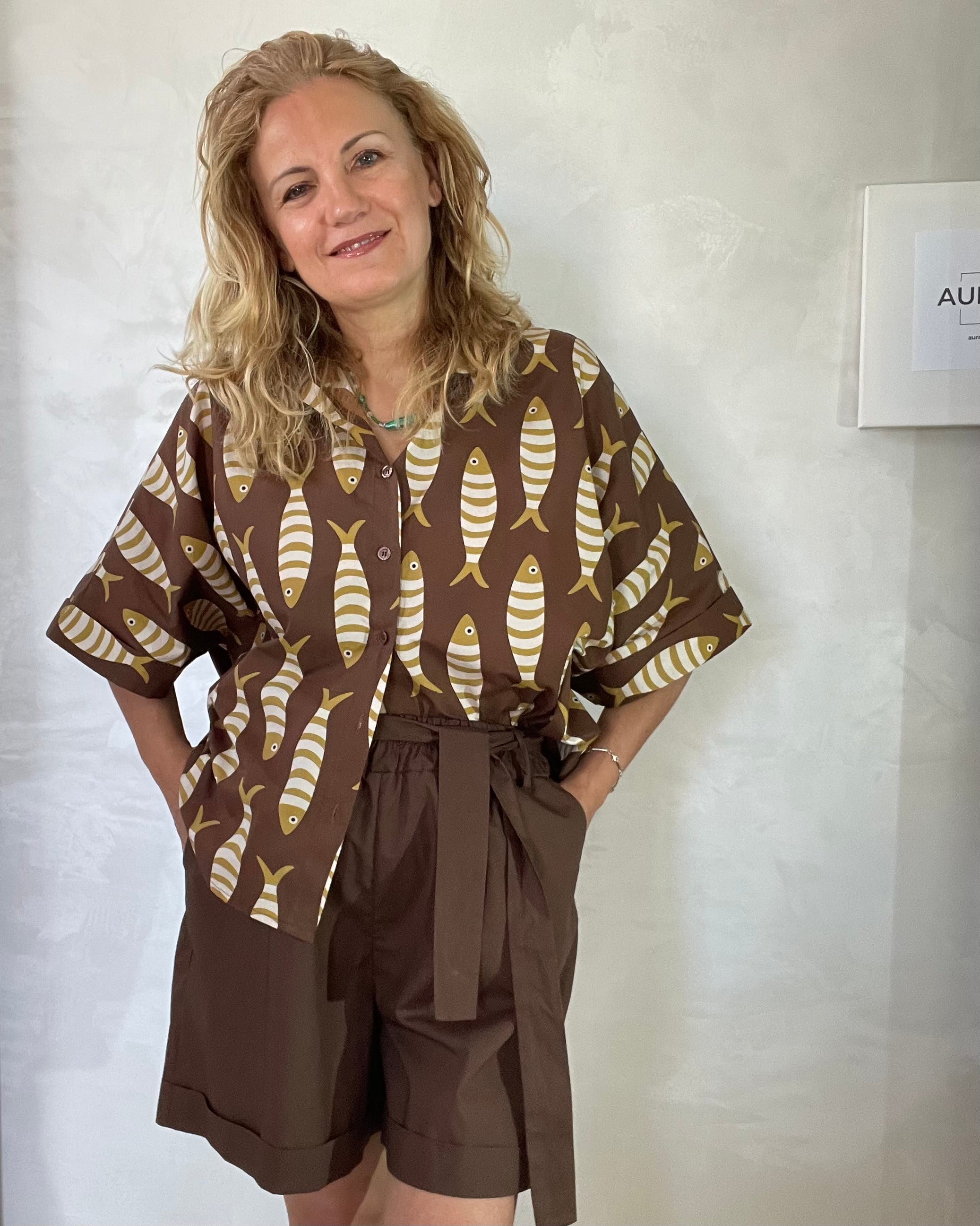 CAMICIA SARDINE MARRONE