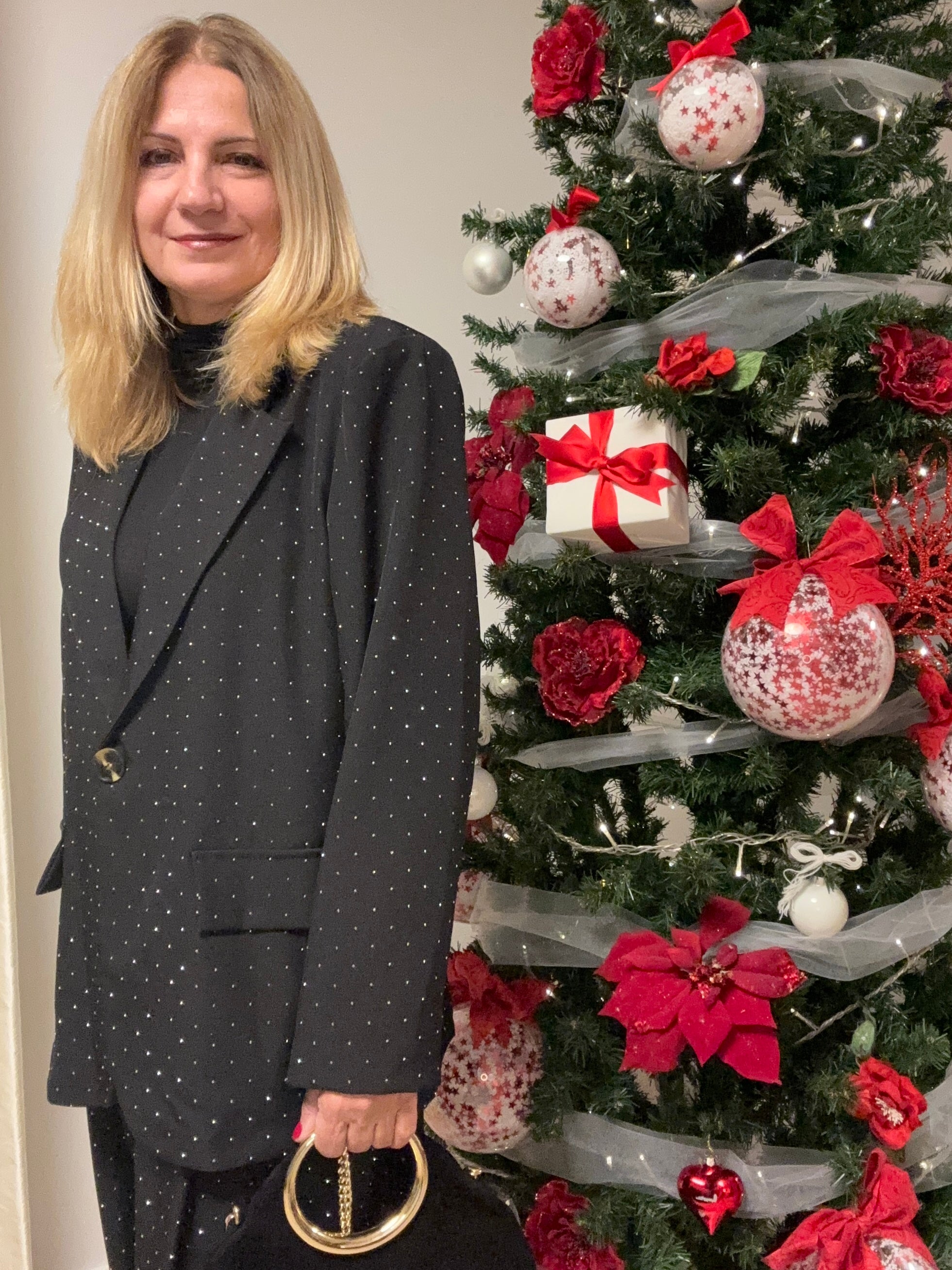 GIACCA E PANTALONE STRASS