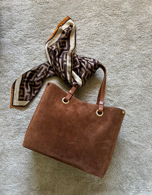 BORSA A SPALLA CARLA IN CAMOSCIO CUOIO
