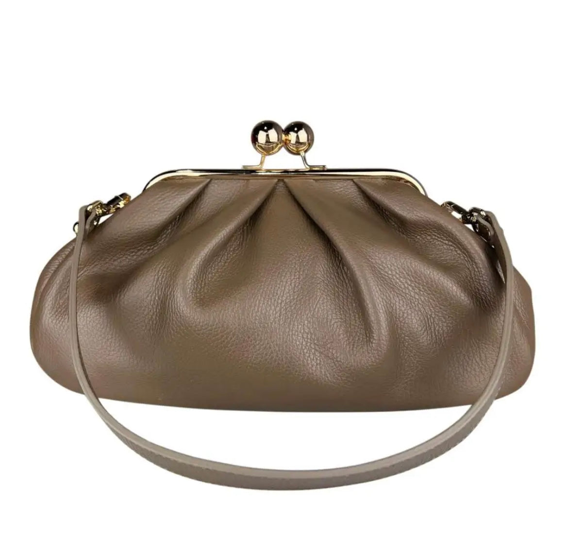 BORSA A SPALLA SILVIA TAUPE SCURO