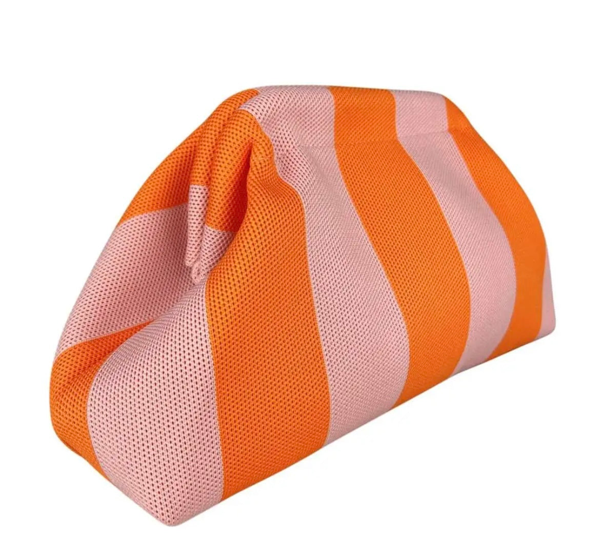 POCHETTE RIGHE ARANCIO E ROSA CHIARO