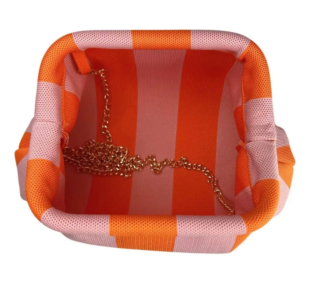 POCHETTE RIGHE ARANCIO E ROSA CHIARO