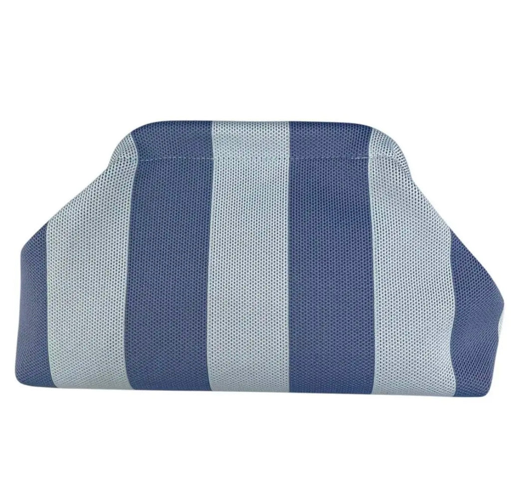 POCHETTE RIGHE BLU CELESTE