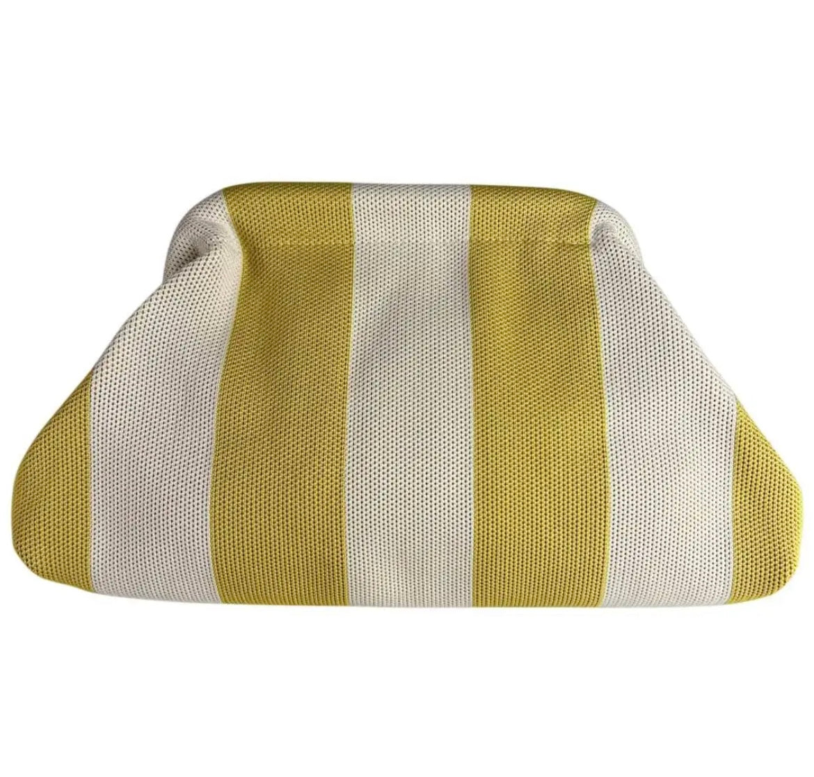 POCHETTE RIGHE LIME BEIGE