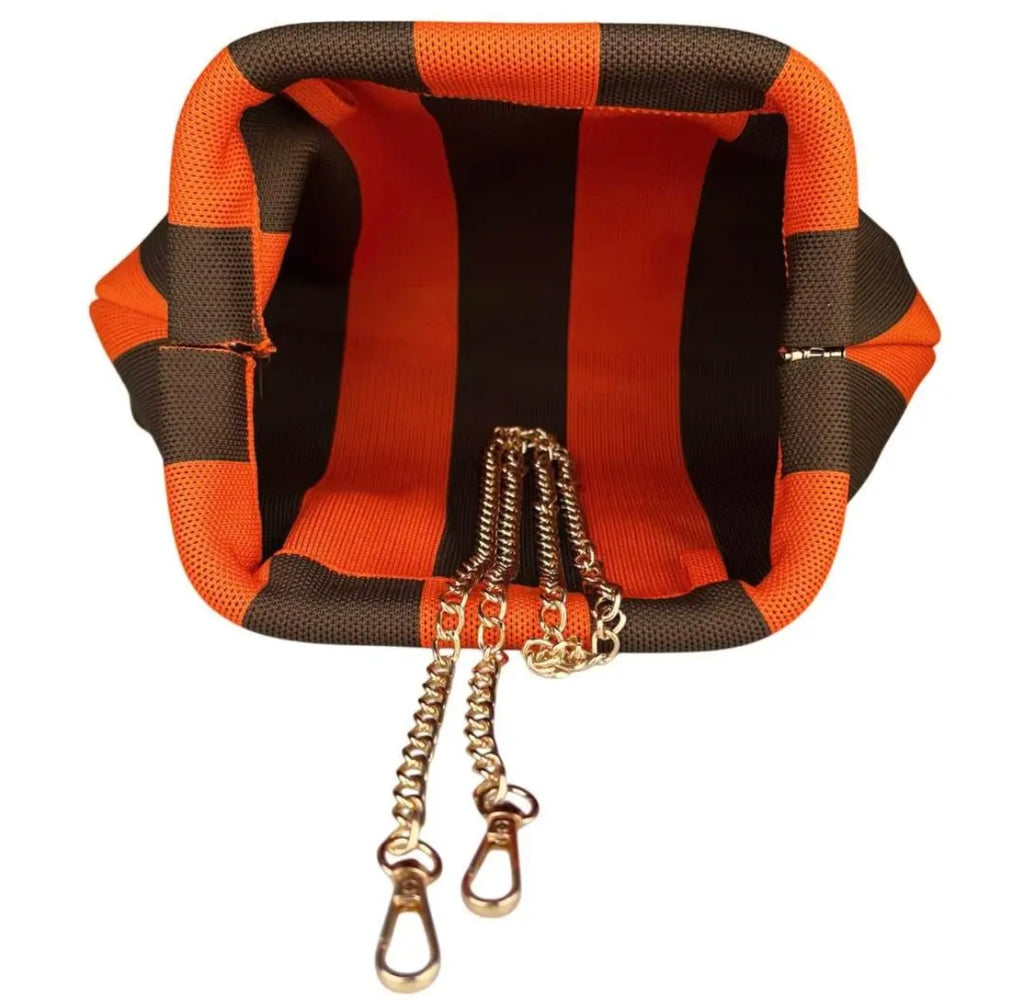 POCHETTE RIGHE ARANCIO MORO