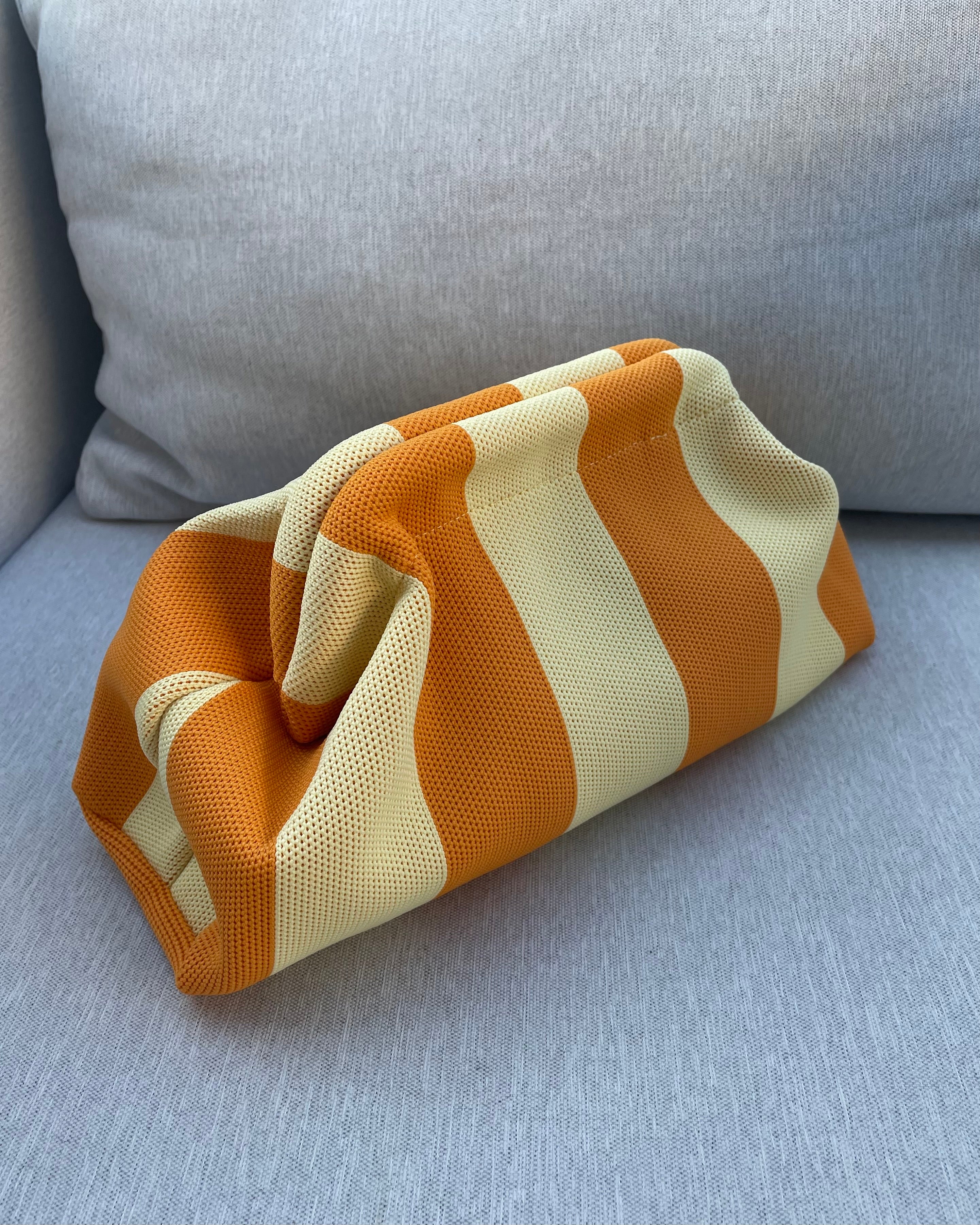 POCHETTE RIGHE ARANCIO BEIGE