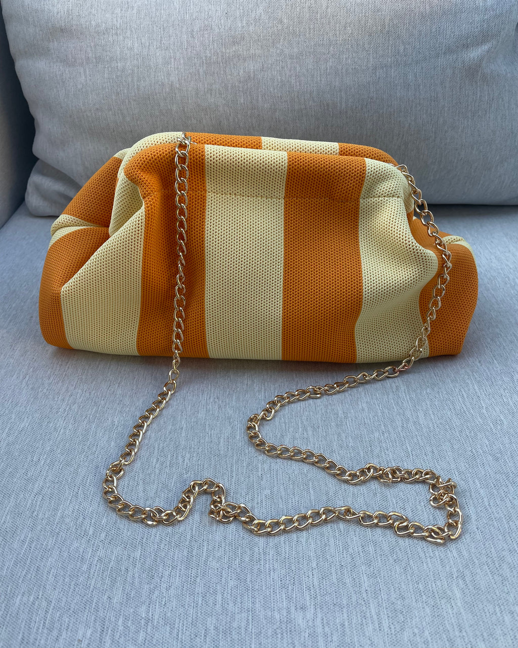POCHETTE RIGHE ARANCIO BEIGE