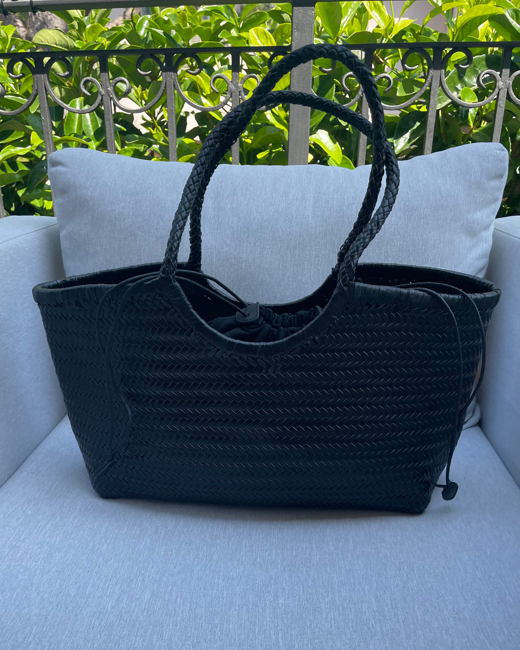 BORSA A SPALLA PENELOPE INTRECCIATA NERO