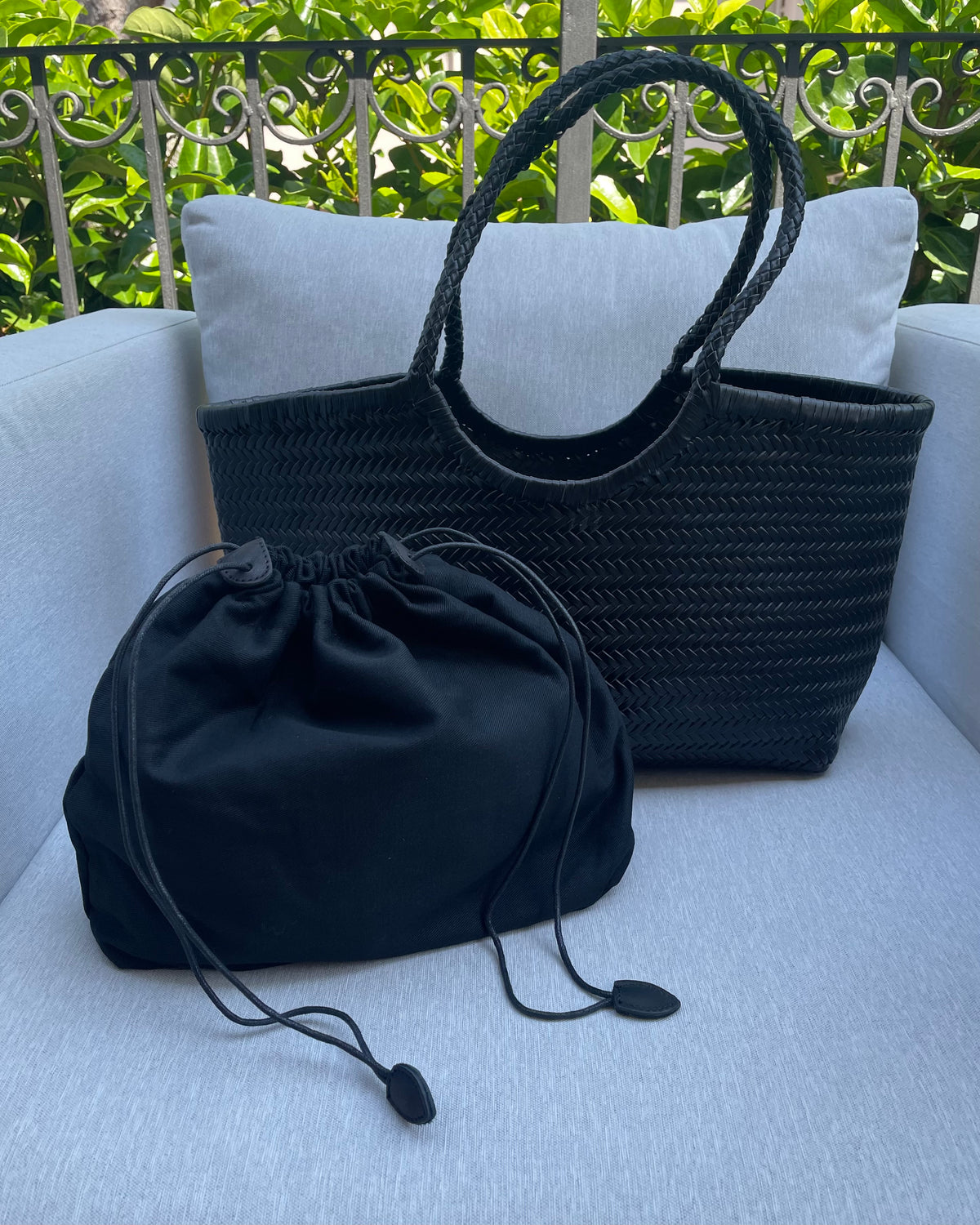 BORSA A SPALLA PENELOPE INTRECCIATA NERO