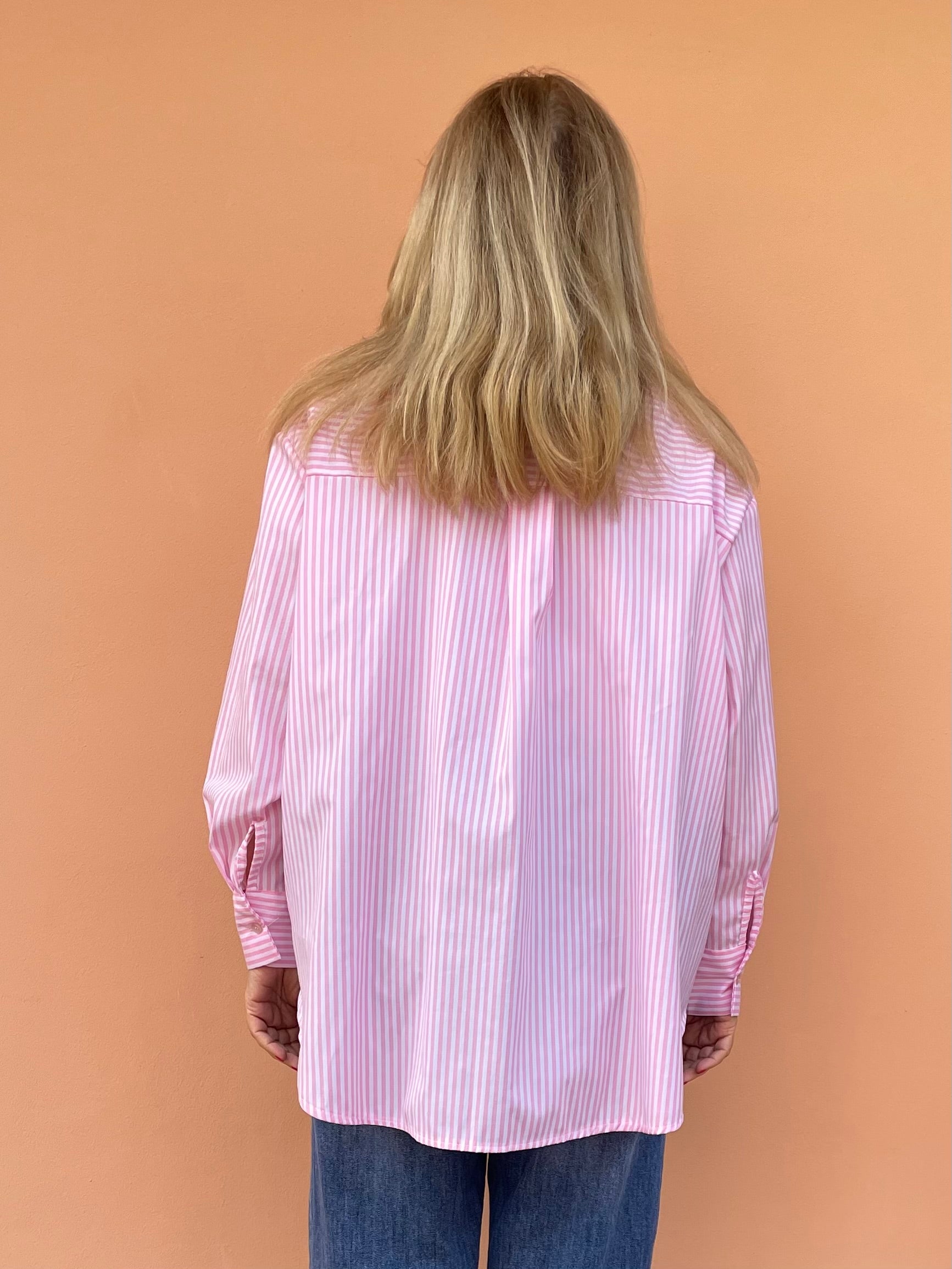CAMICIA RIGHE ROSA