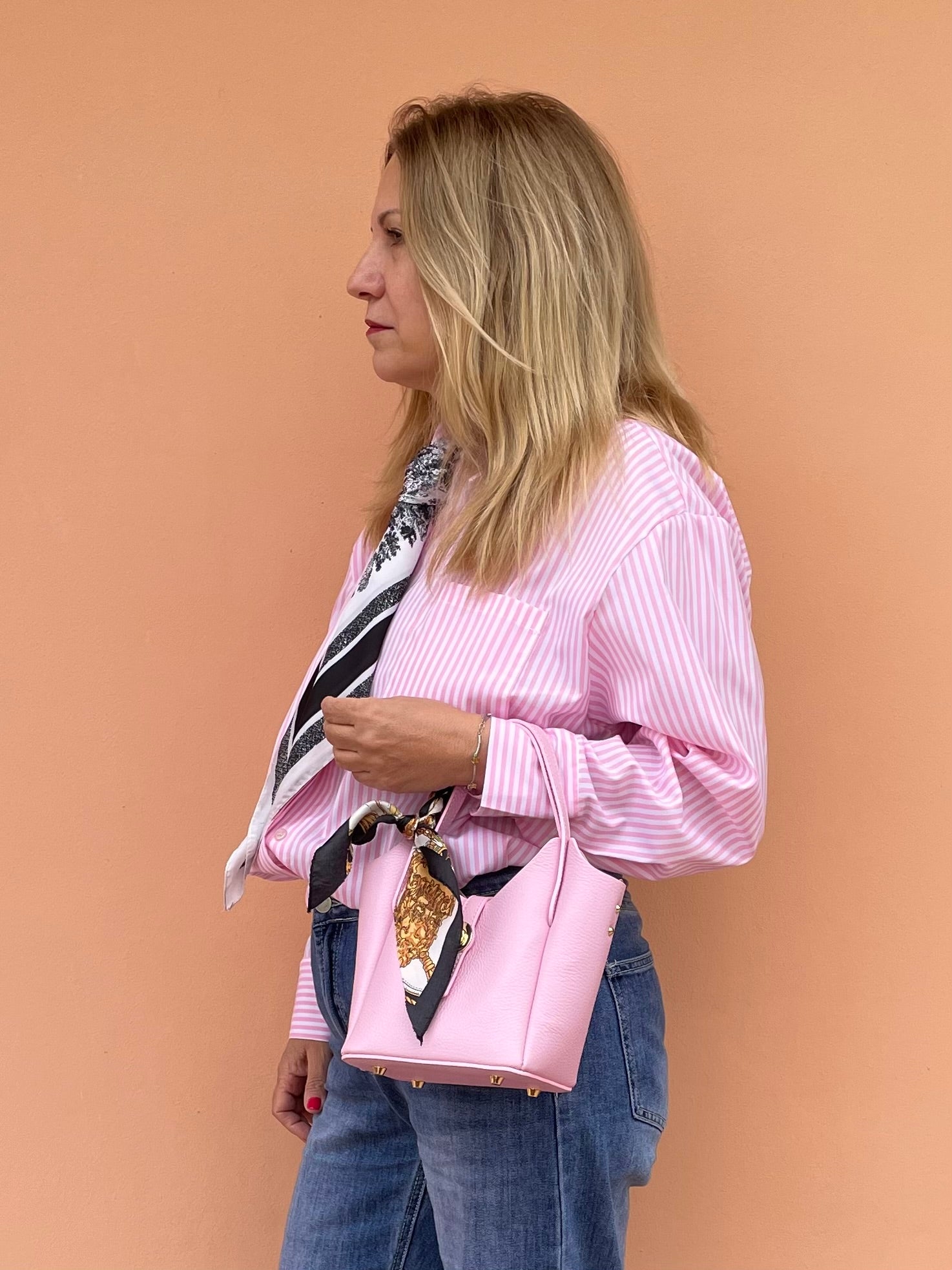 CAMICIA RIGHE ROSA