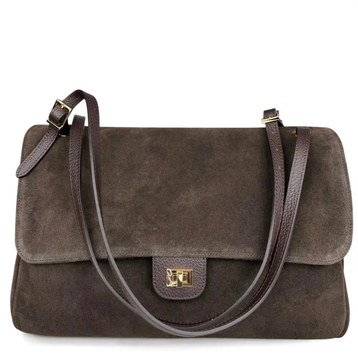 BORSA A SPALLA CRISTINA SUEDE MORO