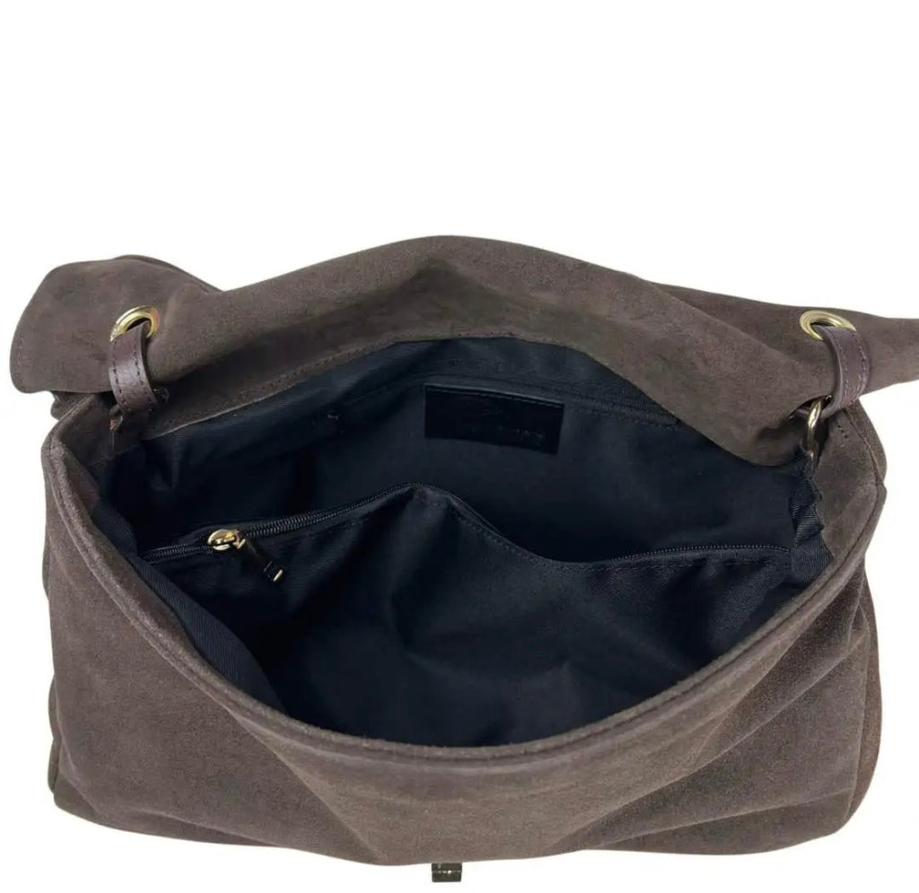 BORSA A SPALLA CRISTINA SUEDE MORO