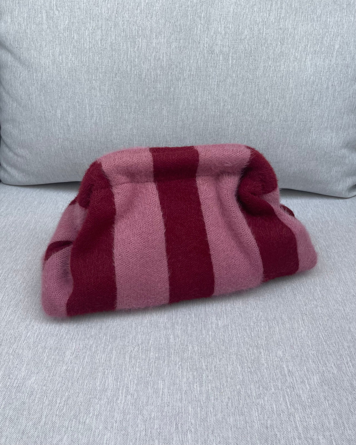POCHETTE RIGHE ROSA MOHAIR