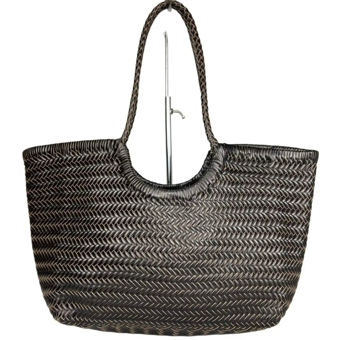 BORSA A SPALLA PENELOPE INTRECCIATA T MORO