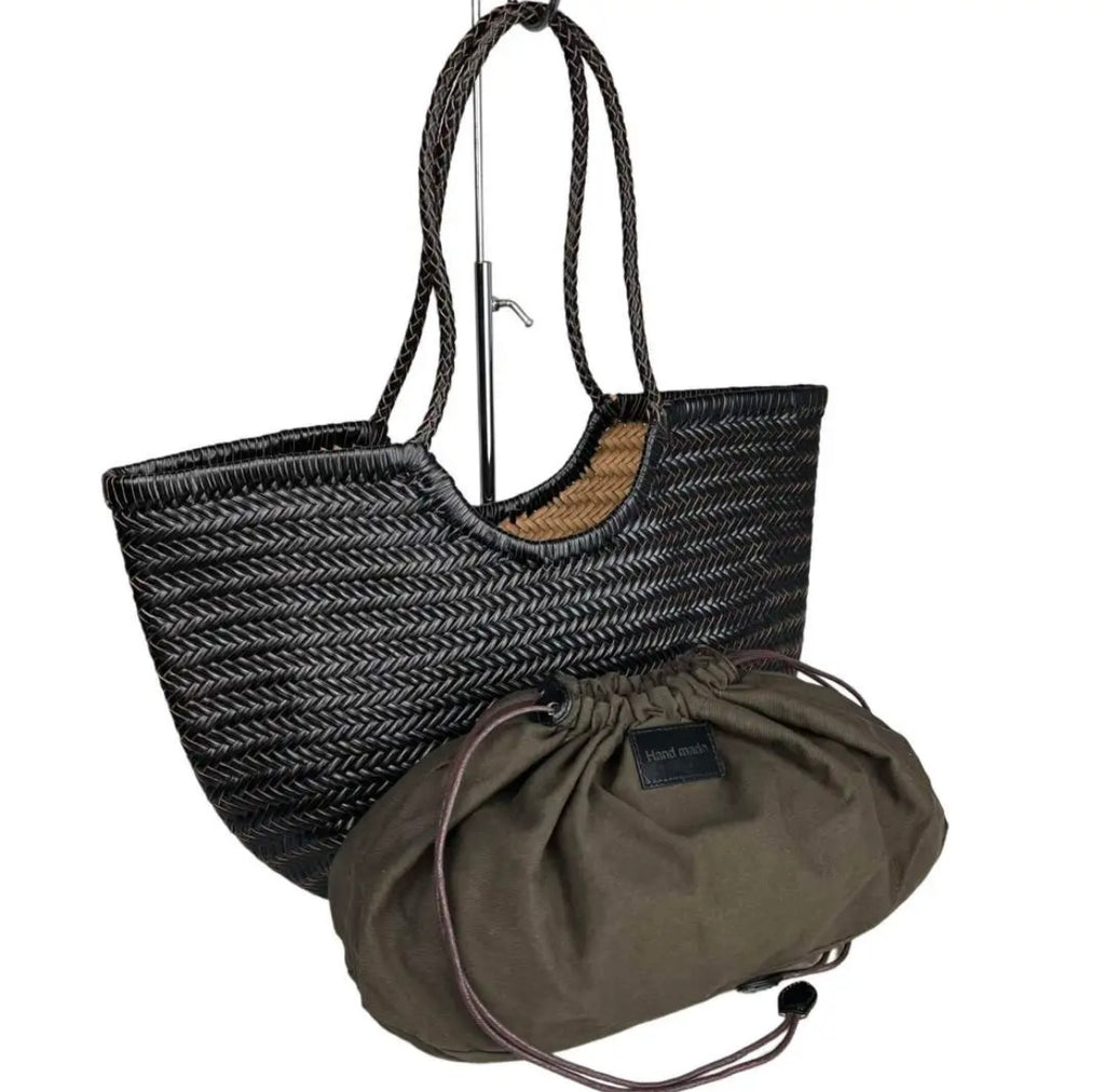 BORSA A SPALLA PENELOPE INTRECCIATA NERO