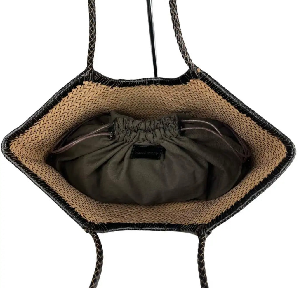 BORSA A SPALLA PENELOPE INTRECCIATA NERO